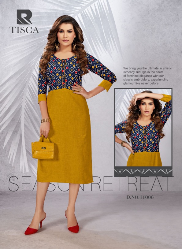 Raashi Tisca Rayon Designer Exclusive kurti Collection